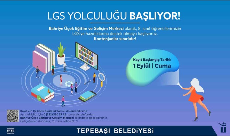 Tepebaşı Belediyesi LGSye hazırlanan öğrencilerin yanında