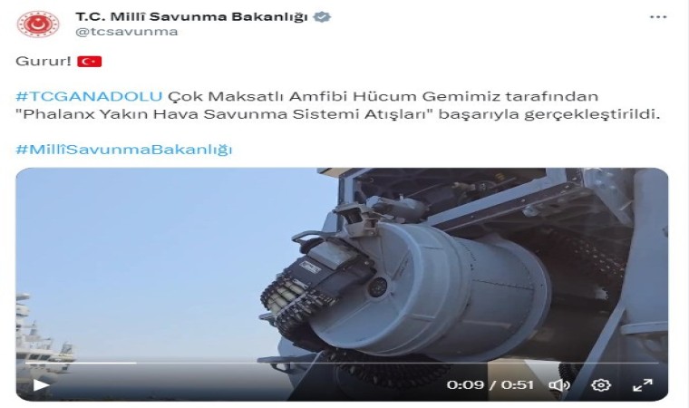 TGC Anadoluda Phalanx Yakın Hava Savunma Sistemi Atışları başarıyla gerçekleşti