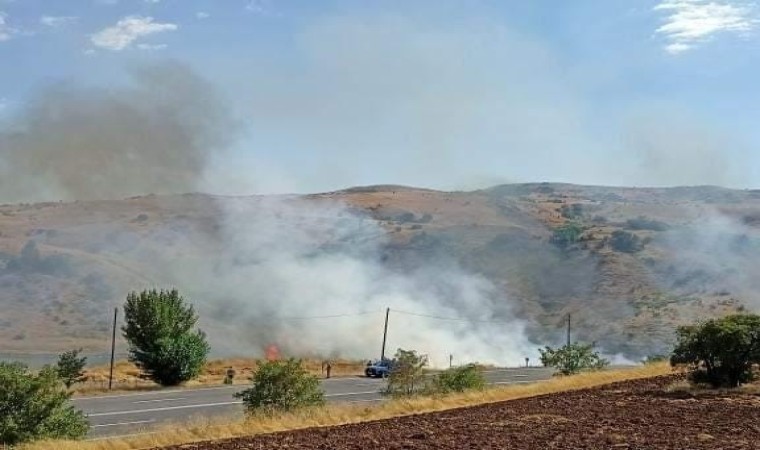 Tuncelide otluk alandaki yangın paniğe neden oldu