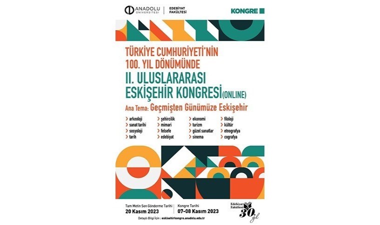 Uluslararası Eskişehir Kongresinin 2incisi 7-8 Kasım tarihlerinde gerçekleştirilecek