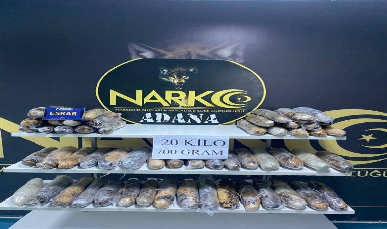 Adanada 20 kilo 700 gram esrar ele geçirildi, 1 kişi tutuklandı