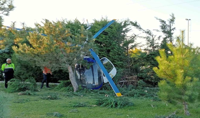 Afyonkarahisarda helikopterin düşmesi anı kamerada