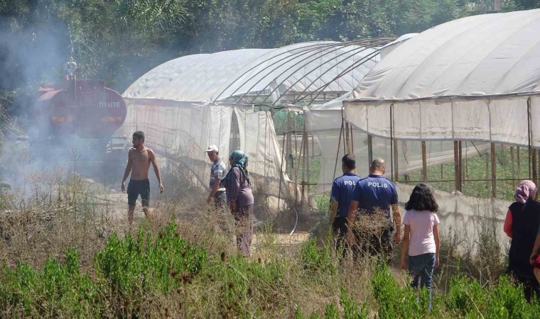 Antalyada seralara yakın alandaki yangın korkuttu