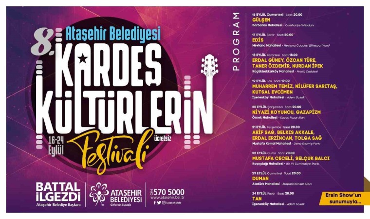 Ataşehirde “Kardeş Kültürlerin Festivali” 16 Eylülde başlıyor