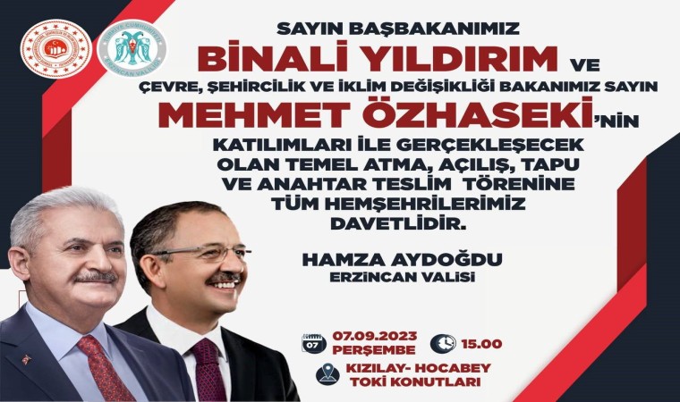 Bakan Özhasaki, Erzincana geliyor