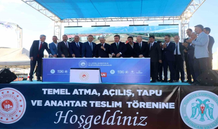 Bakan Özhaseki ve Yıldırımın katılımıyla Erzincanda temel atma, açılış, tapu ve anahtar teslim töreni gerçekleşti