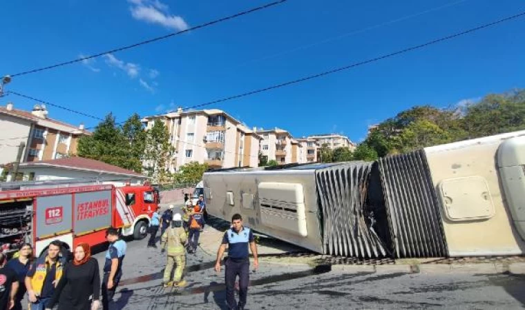 Başakşehir’de İETT otobüsü devrildi, yaralılar var-1