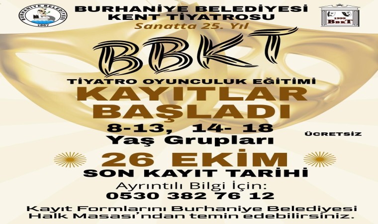 BBKTnin tiyatro oyunculuk eğitimi kayıtları başladı