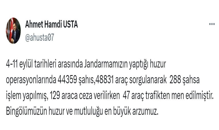 Bingölde huzur operasyonu