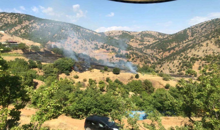 Bingöldeki örtü yangını evlere sıçramadan söndürüldü