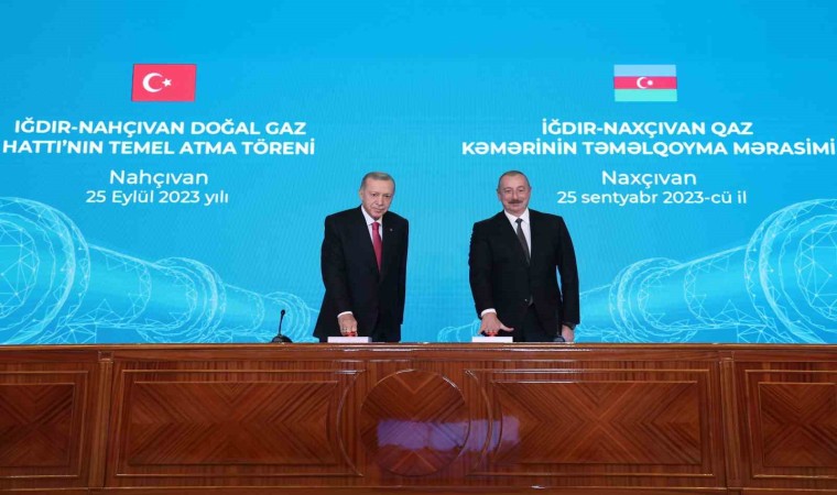 Erdoğan ve Aliyev, Iğdır-Nahçıvan Doğalgaz Boru Hattı temelini attı