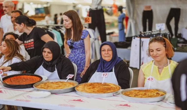 Erguvan Festivali devam ediyor...kadınlar hem bebeklerini hem de böreklerini yarıştırdı 