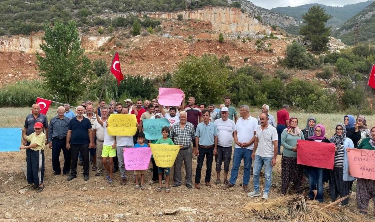 Gazipaşada mermer ocağına ÇED gerekli değil kararı protesto edildi