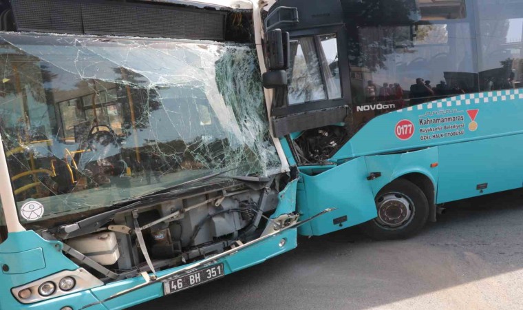 Kahramanmaraşta belediye otobüsü ile halk otobüsü çarpıştı: 9 yaralı