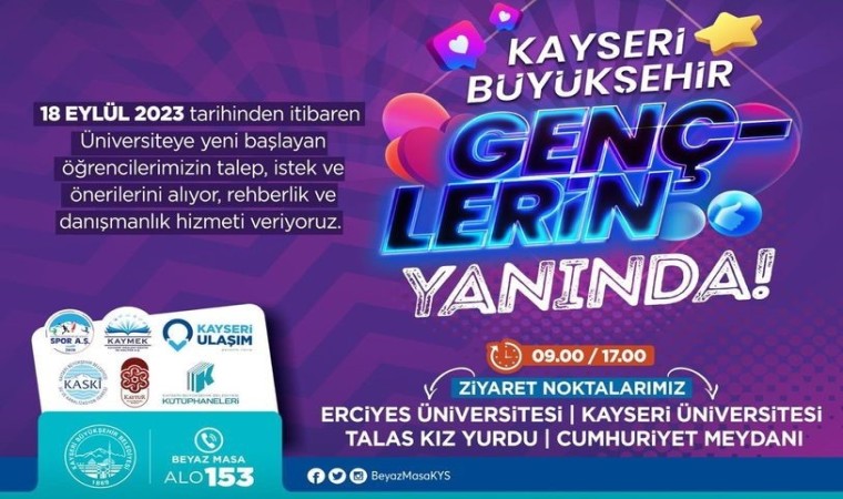 Kayseriye yeni gelen öğrencilere rehberlik ve danışmanlık hizmeti başladı