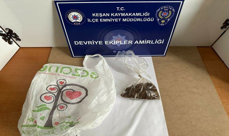 Keşanda polisin durdurduğu şüpheliden uyuşturucu ele geçirildi