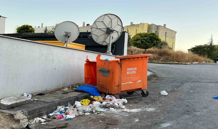 Kırık konteyner değiştirilmeyi bekliyor