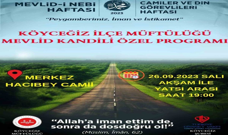 Köyceğizde Mevlid Kandili çeşitli programlarla idrak edilecek