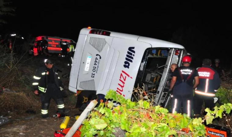 Manisa’da yolcu otobüsü üzüm bağına uçtu: 15 yaralı