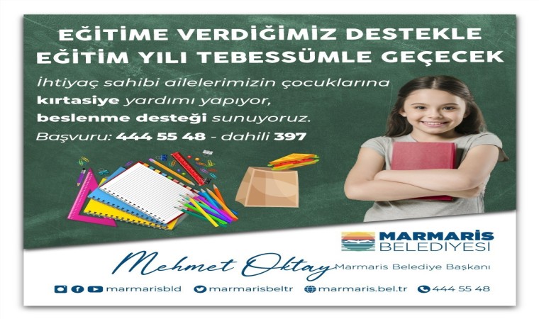 Marmaris Belediyesinden eğitim desteği