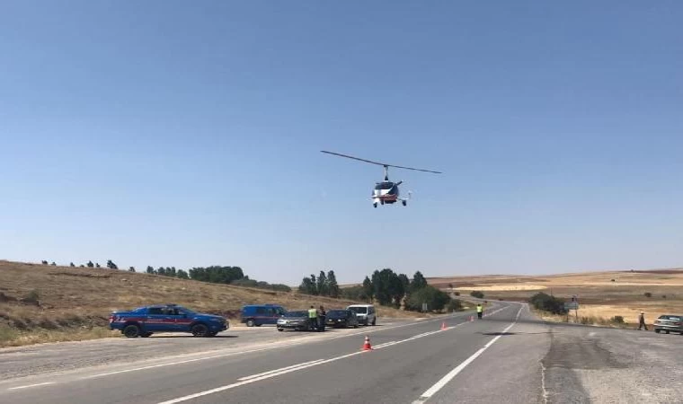 Nevşehir’de hava aracı ’cayrokopter’ ile trafik denetimi