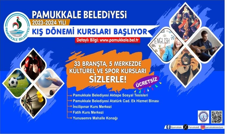 Pamukkale Belediyesinde kış kursları başvuruları başladı