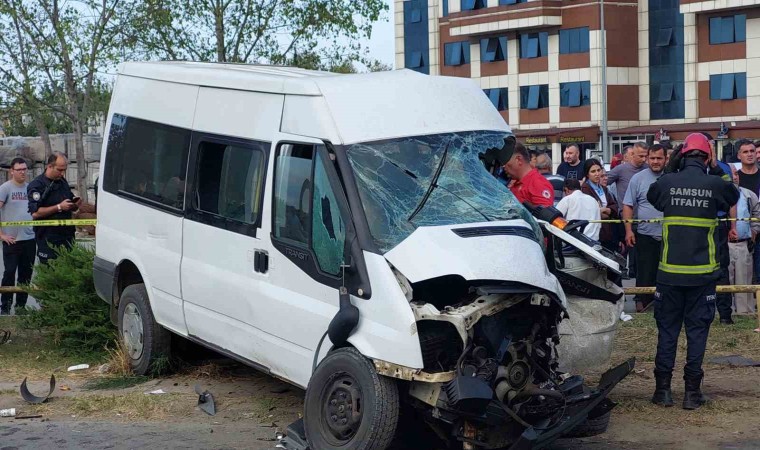 Samsunda tır öğrenci servisi ile çarpıştı: 1 ölü, 6 yaralı