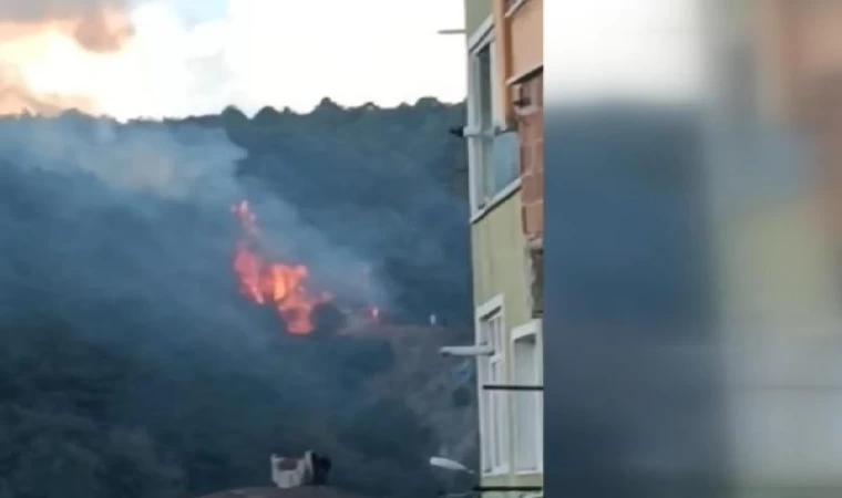 Sarıyer’de ormanlık alandaki yangın helikopterle söndürüldü