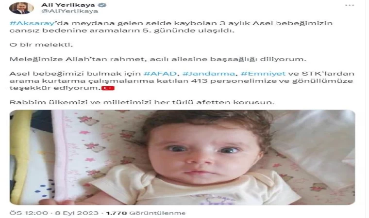 Selde kaybolan Asel bebeğin cansız bedenine ulaşıldı (4)