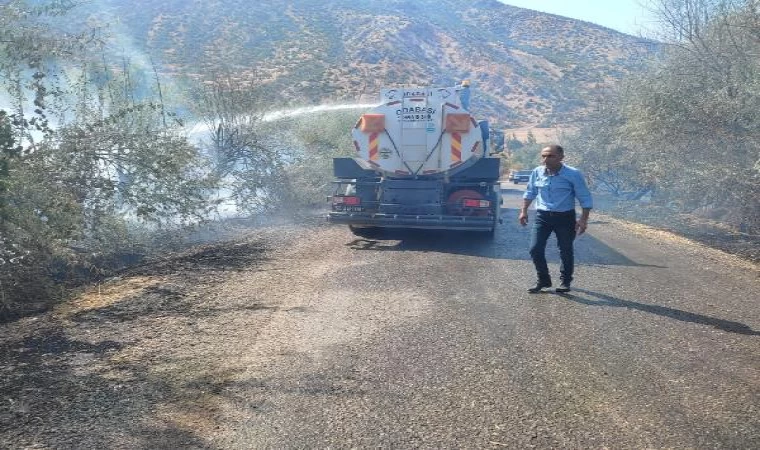 Siirt’te tarım arazisindeki yangın ormana sıçramadan söndürüldü