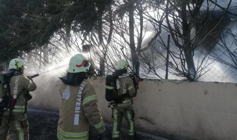 Silivri’de otluk alandaki yangın villanın çatısına sıçradı