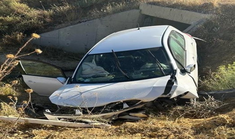 Sulama kanalına düşen otomobilde bir kişi yaralandı