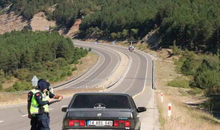 Sürücüler cayrokoptere takıldı