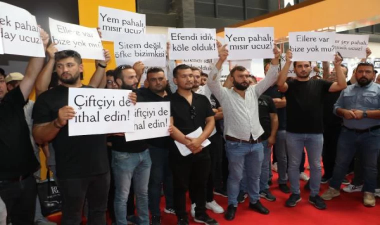 Tarım fuarı açılışında çiftçilerden ’maliyet’ protestosu