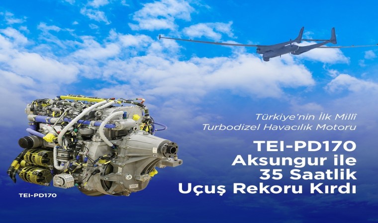 Türkiyenin ilk milli turbodizel havacılık motoru uçuş rekoru kırdı