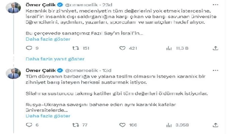 AK Parti’li Çelik: Fazıl Say’ın konserlerinin iptal edilmesini kınıyoruz