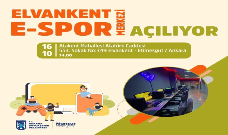 Ankara Büyükşehir Belediyesi yeni e-spor merkezini Elvankentte hizmete açıyor