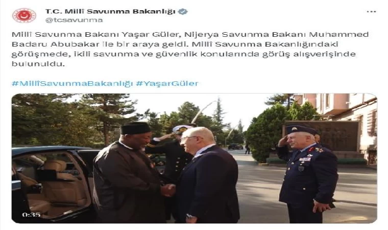 Bakan Güler, Nijerya Savunma Bakanı ile görüştü