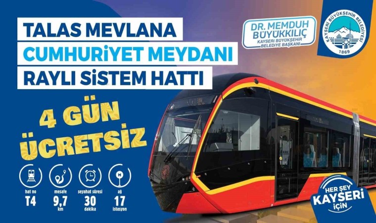 Başkan Büyükkılıçtan müjde: “Yeni tramvay hattı, 4 gün boyunca ücretsiz”