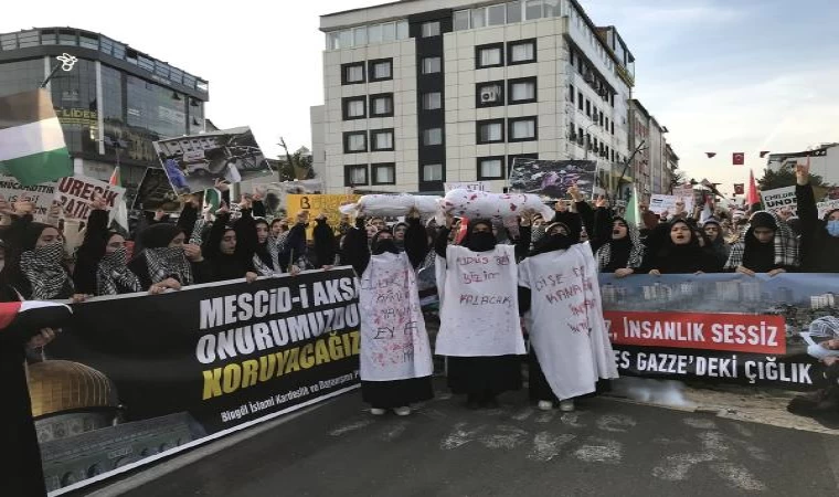 Bingöl’de kadınlardan İsrail protestosu