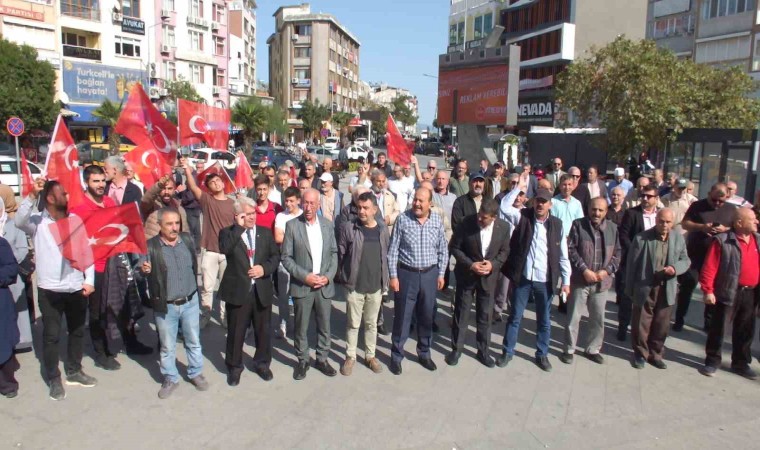 Burhaniyede Filistine destek İsraile tepki mitingi