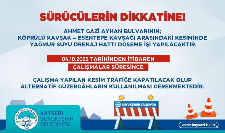 Büyükşehirden 10 milyon TLlik yağmur suyu drenaj hattı