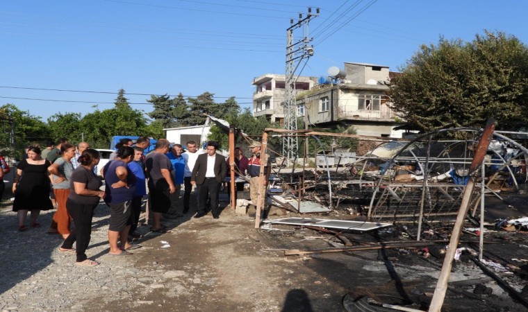 Çadırları yanan depremzede vatandaşlara devletten şefkat eli