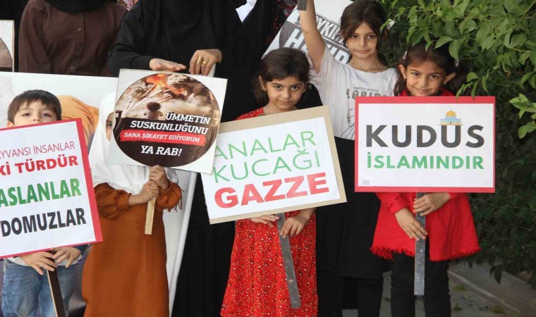 Cizrede kadınlar, İsrailin Gazze saldırılarını protesto etti