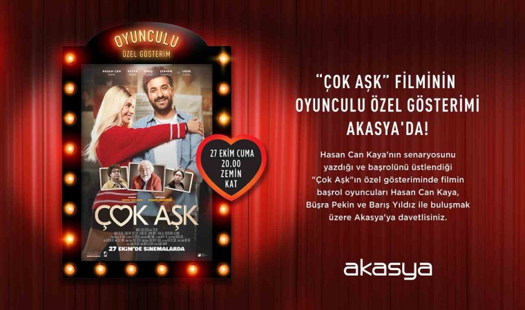 ‘Çok Aşk filminin başrol oyucuları özel gösterim için seyircilerle buluşacak