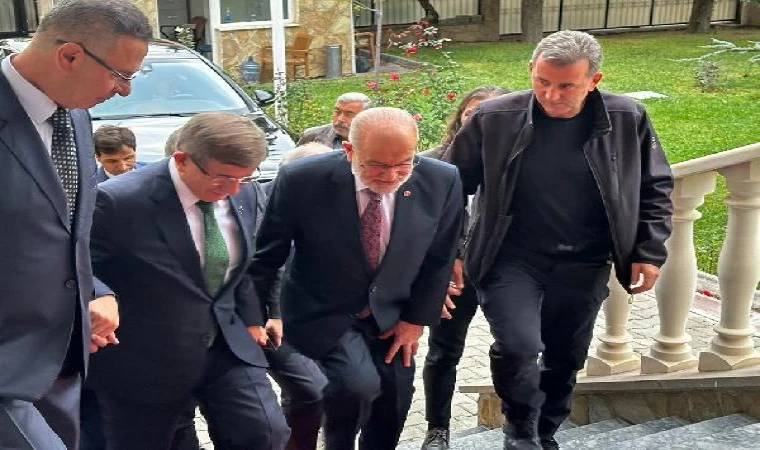 Davutoğlu ve Karamollaoğlu Filistin Büyükelçisi Mustafa’yı ziyaret etti