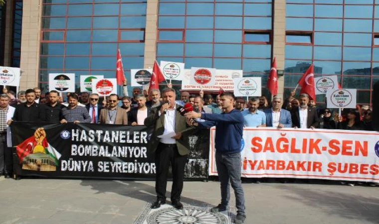 Diyarbakır, Şırnak, Siirt ve Mardin’de Sağlık-Sen’den İsrail protestosu