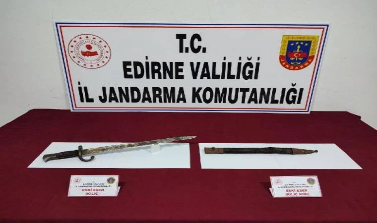 Edirne’de Osmanlı Dönemi’ne ait 150 yıllık kılıç ele geçirildi