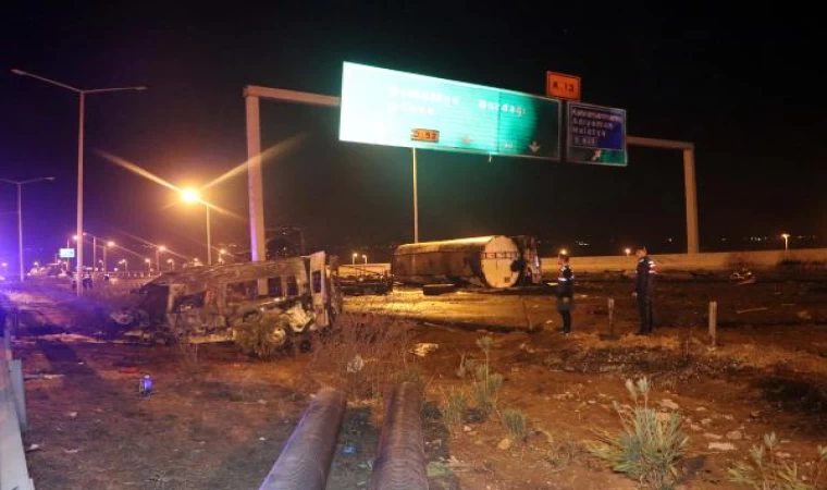 Gaziantep’te freni boşalan tankerin minibüs ve 2 iş makinesine çarpmasıyla yangın çıktı: 3 ölü, 11 yaralı