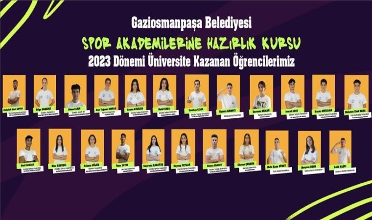 Gaziosmanpaşa Belediyesi Spor Akademisindeki 23 öğrenci hedefledikleri üniversiteye yerleşti